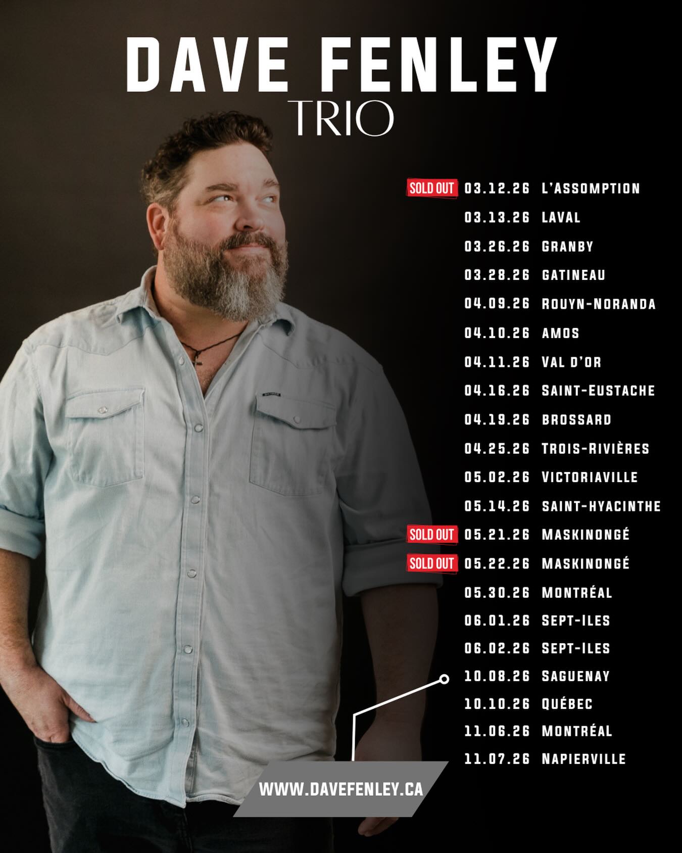 Dave Fenley Trio Tour Poster 2026